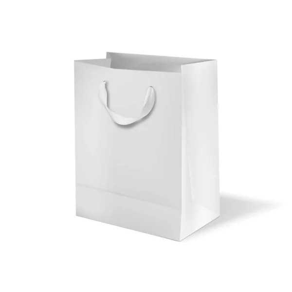 Bolsa de papel blanco vacío. Vector eps10 — Vector de stock
