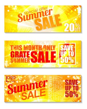 Yaz indirimi afişleri. Vektör