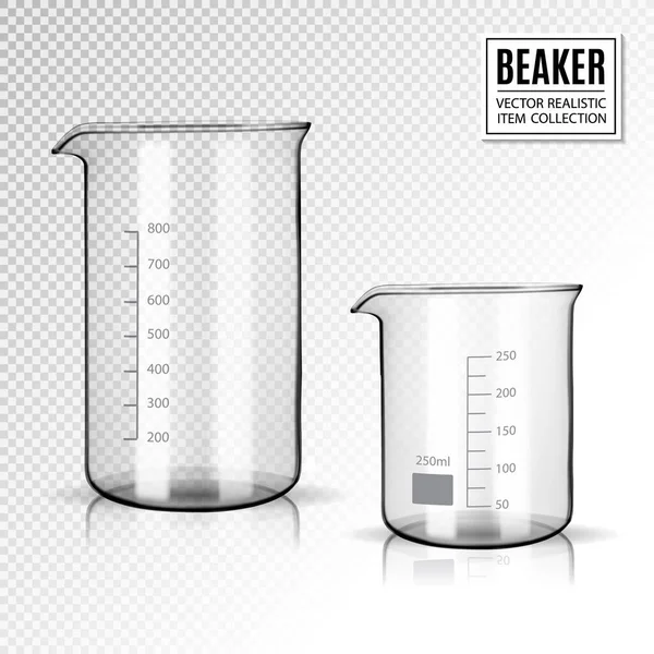 Two Chemical Laboratory Glassware Beaker Glass Equipment Empty Clear Test Royalty Free Stock Illustrations