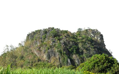 Dağ, ada veya beyaz Fotomontaj için kırpma yoluyla izole hills.