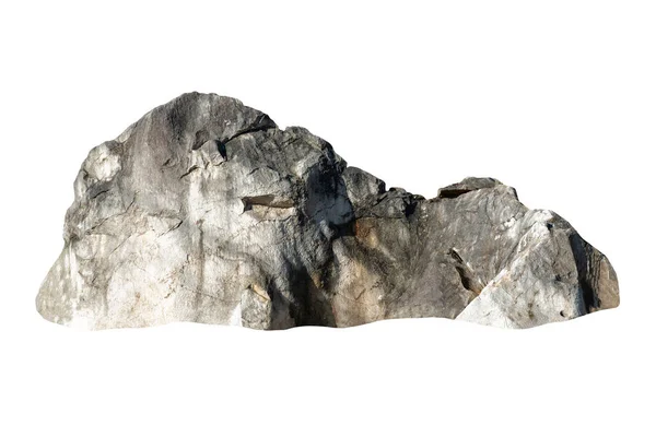 Roca Aislada Sobre Fondo Blanco Piedra Gris Con Bordes Rugosos — Foto de Stock