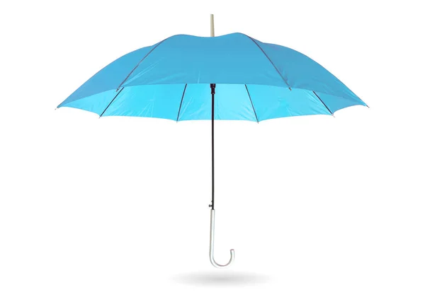 Light Blue Umbrella Isolated White Background Clipping Path — Stockfoto