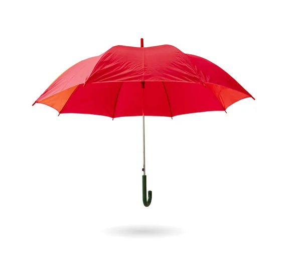 Parapluie Rouge Isolé Sur Fond Blanc Avec Chemin Coupe — Photo