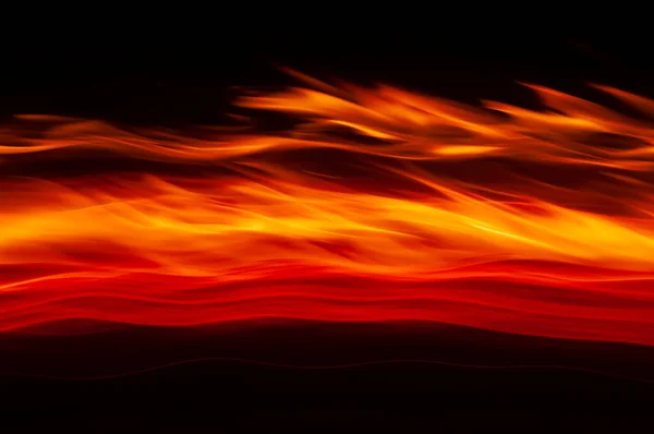 Tűz Láng Éget Piros Fekete Mozgó Söprés Fekete Sárga — Stock Fotó
