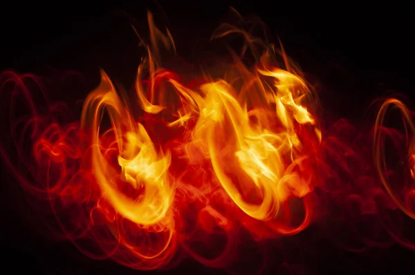 Tűzláng Máglyáról Elvont Formájú Mozgásban Lévő — Stock Fotó