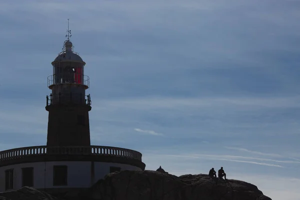 Corrubedo Lighthouse Backlit Blue Sky — Stock Photo, Image