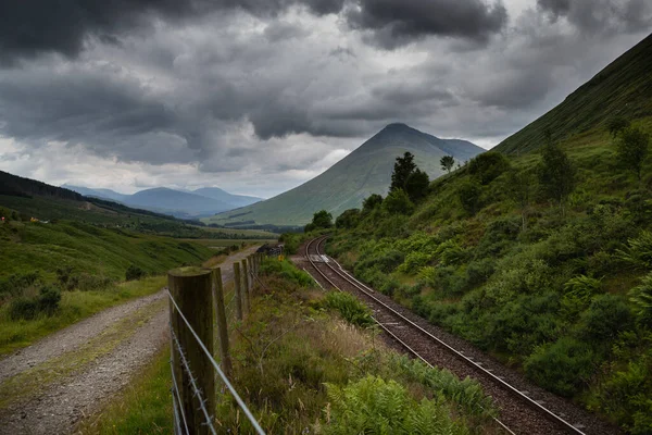 Beinn Dorian, İskoçya 'daki West Highland Yolu. İskoçya 'daki demiryolu