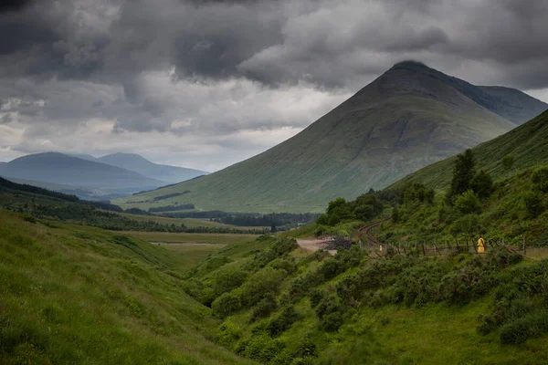 West Highland Way Στο Beinn Dorian Σκωτία Σιδηρόδρομος Στα Highlands — Φωτογραφία Αρχείου
