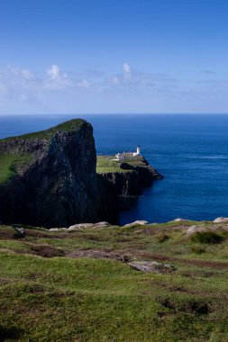 Isle of Skye İskoçya'da neist noktası deniz feneri