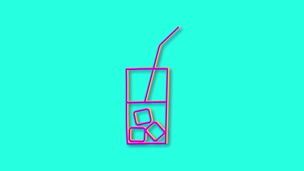 Bright hand-drawn symbol of drink. — Stock Video