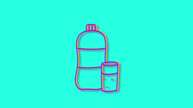 Parlak el yapımı içme suyu şişesi. Özet simgesi.