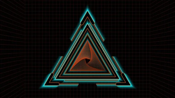 Виртуальный треугольник с подсветкой. — стоковое фото