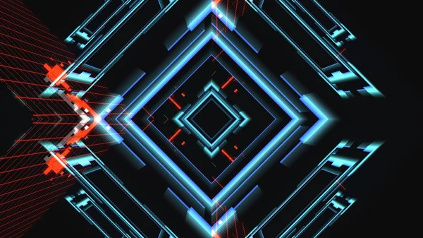 Abstrakte geometrische Hintergrund mit einem Schein von quadratischen Elementen, räumliche Illusion — Stockfoto