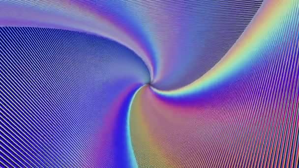 Rotación y movimiento dentro del túnel abstracto holográfico del arco iris. — Vídeos de Stock