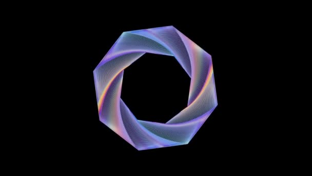 Colored spectral shades on rotating polygon — стоковое видео