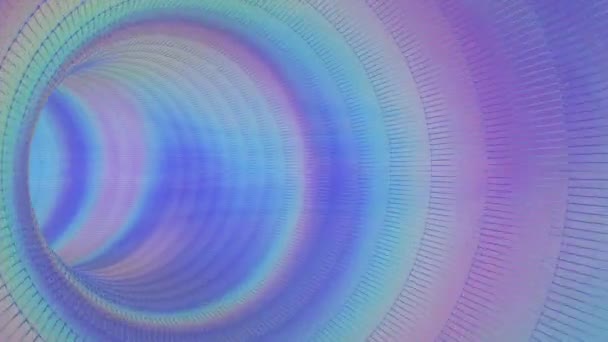 Movimiento circular dentro de un tubo redondeado de delicados colores espectrales. — Vídeo de stock