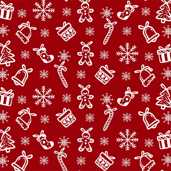 Kırmızı Noel desenli el çizilmiş simge şablonu
