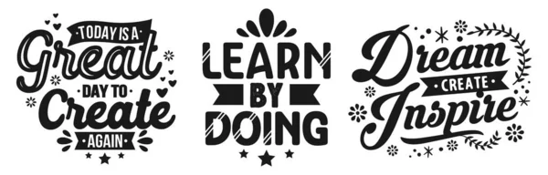 Вдохновлять Винтажные Цитаты Мотивации Типографика Вдохновляющая Плаката Рубашки Логотипа Наклейки — стоковый вектор