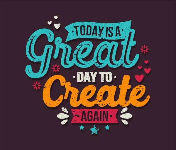 Vandaag Een Grote Dag Again Typografie Vintage Quotes Sticker Poster — Stockvector