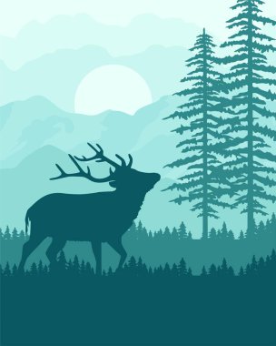 MODERN DESİGN BÖLGESİ BÖLGESİ NATRAL LANDSCAPE PINETREE GÜNEŞ GÜNEŞ GÜNEŞİ SILHOUETTE