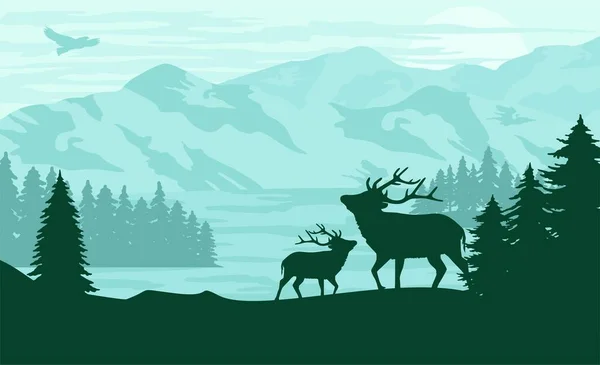 Модерн Платный Дизайн Национальный Ландский Сильхуэтт Создании Создания Народного Ландского Стоковая Иллюстрация