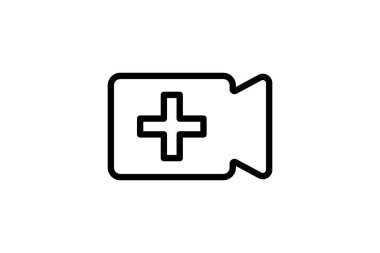 Video kamera simgesi siyah dış hat vektörü ekle