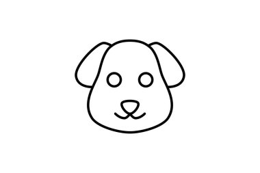 köpek yüz hatları ikon vektör hayvan çizimi  
