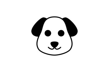 köpek yüz hatları ikon vektör hayvan çizimi  