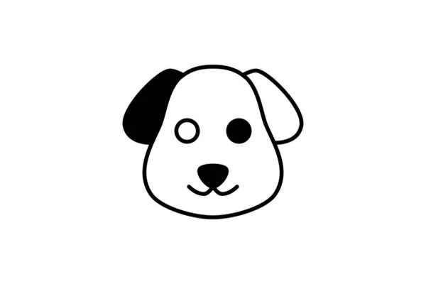 Hund Gesicht Umriss Symbol Vektor Tier Illustration — Stockvektor