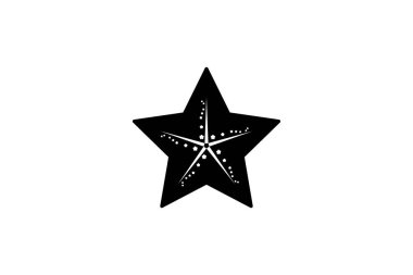 deniz yıldızı simgesi siyah vektör deniz yıldızı illüstrasyonu 