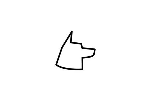 Hund Gesicht Umriss Symbol Schwarz Animal Illustration Dobermann — Stockvektor