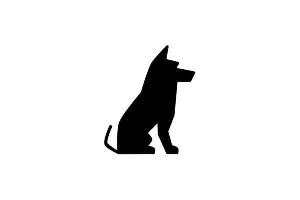 犬のアイコンが黒いベクトル動物のイラストを — ストックベクタ
