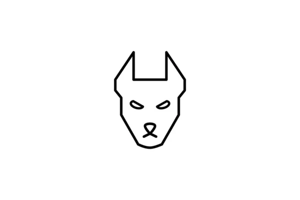 Hund Gesicht Symbol Schwarz Umriss Vektor Tier Illustration — Stockvektor