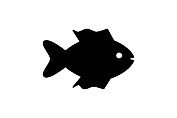 Fisk Ikon Svart Fyllda Vektor Illustration Djur — Stock vektor