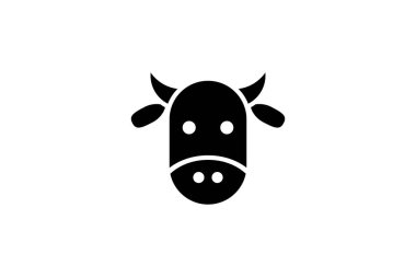 İnek simgesi doldurulmuş vektör hayvan çizimi