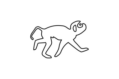 maymun simgesi hayvan ana hatları siyah illüstrasyon