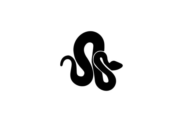 Serpiente Icono Negro Lleno Vector Ilustración Animal Cobra Anaconda Que — Vector de stock