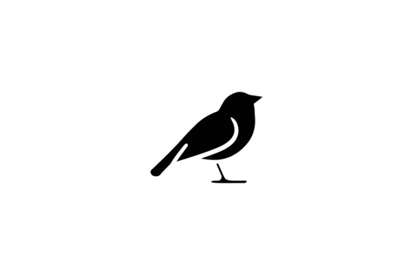 Icono Pájaro Lleno Vector Animal Ilustración — Vector de stock