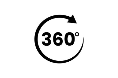 360 derece simge siyah dış hat vektörü