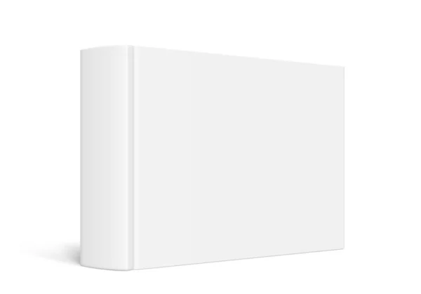 向量模型的常设书与白色空白盖子隔绝 闭合的水平精装书 目录或杂志样机在白色背景 递减透视 图库插图