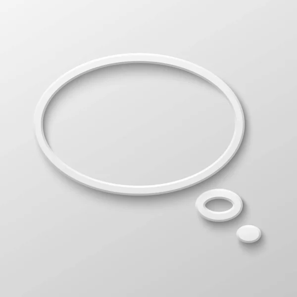 Vector White Blank Speech Bubble Icon White Gradient Background Realistic — Stock Vector