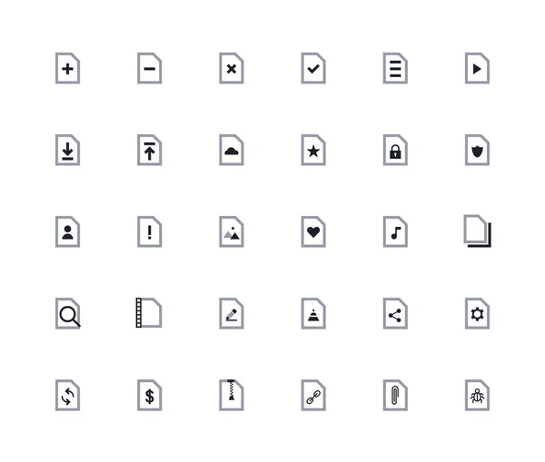 Различные Типы Документов Icons Set Двухцветный Набор Размером 24X24 — стоковый вектор