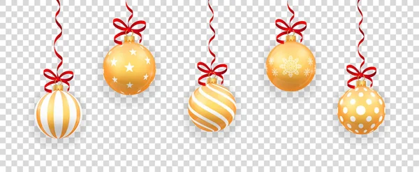 Χρυσό Χριστουγεννιάτικο Δέντρο Παιχνίδι Που Απομονώνονται Διαφανές Φόντο Χριστουγεννιάτικα Στολίδια — Διανυσματικό Αρχείο