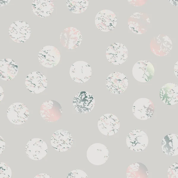 Vector seamless pattern with textured circles or planets