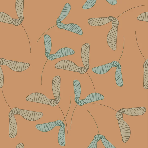 Soft coloured maple seeds vector seamless pattern