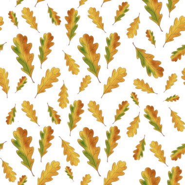 Desen, sonbahar meşe yaprağı arkaplanı