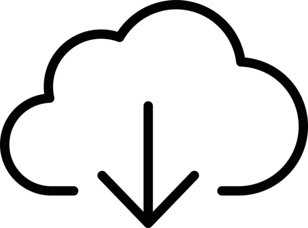 Cloud Downloaden Geïsoleerde Vector Pictogram Dat Gemakkelijk Kan Wijzigen Bewerken — Stockvector