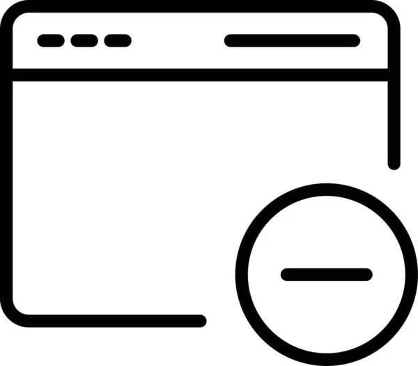 Desinstalación Del Navegador Icono Vector Aislado Que Puede Modificar Editar — Vector de stock