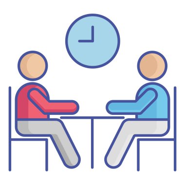 Buluşma zamanı izole edilmiş vektör simgesi kolayca değiştirilebilir ya da düzenlenebilir