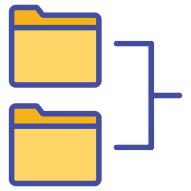 Kolayca değiştirebilen ya da düzenleyebilen dizin paylaşımı izole edilmiş Vektör simgesi
